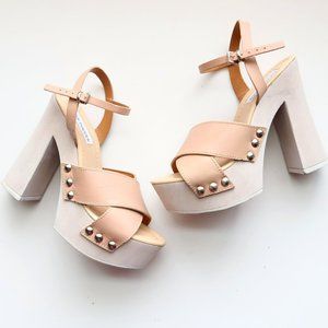Steve Madden Nude Pink Platform Ankle Strap Sandals